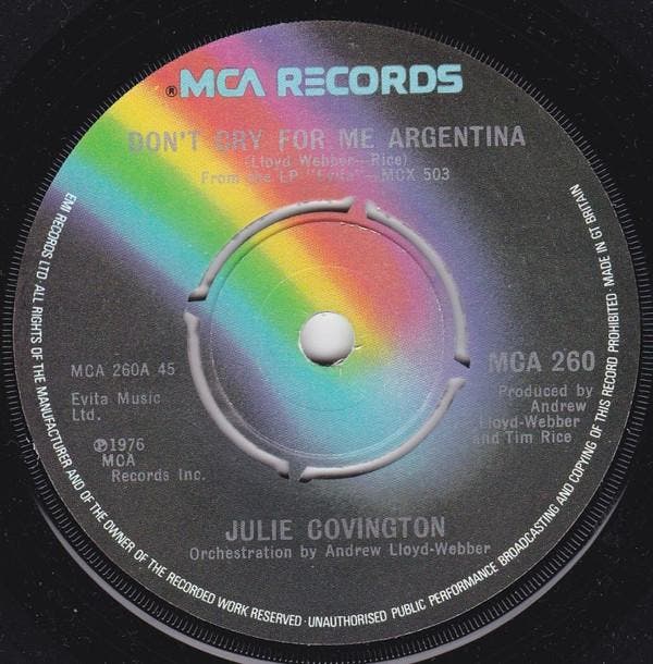 Julie Covington - Dont Cry For Me Argentina, CD & DVD, Vinyles | Pop, Envoi