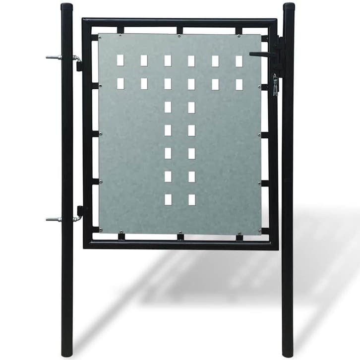 vidaXL Zwarte enkele deur schuttingpoort 100x75 cm, Jardin & Terrasse, Portes de jardin, Envoi