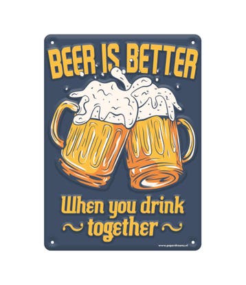 Metalen Bord Beer Is Better, Verzenden
