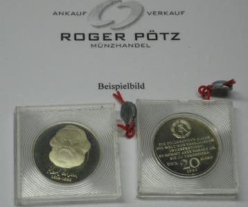 Ddr 20 Mark 100 Todestag Karl Marx 1983 Pp originalverplo..., Verzenden