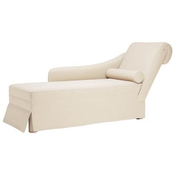vidaXL Chaise longue met bolster en rechterarmleuning linnen, Verzenden, Nieuw