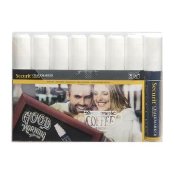 Krijtstiften 15mm wit | 8 stuks | 145x20x150(h)mm Securit, Verzenden, Nieuw in verpakking