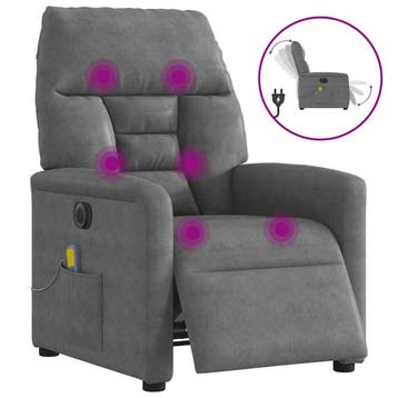 vidaXL Massagestoel elektrisch verstelbaar microvezelstof, Huis en Inrichting, Fauteuils, Verzenden, Nieuw