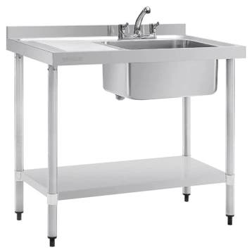 Spoeltafel | RVS | 1 Spoelbak (Rechts) + Afdruipvlak |, Verzenden