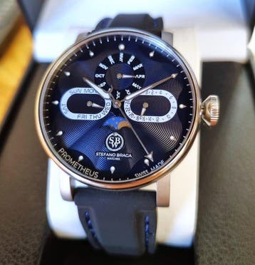 Stefano Braga - Moon Phase - Calendar - Swiss Made - Rare -, Nieuw