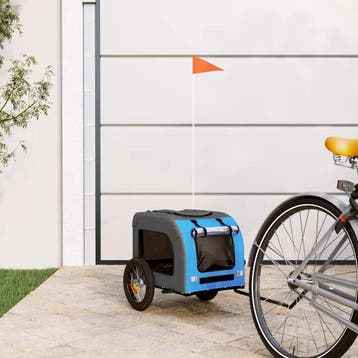 vidaXL Hondenfietstrailer oxford stof en ijzer blauw en, Dieren en Toebehoren, Verzenden, Nieuw