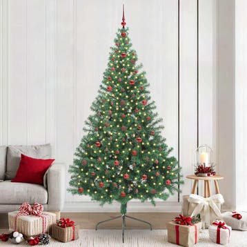 vidaXL Kunststof Voorverlichte Kerstboom met 300 LED Groen, Verzenden
