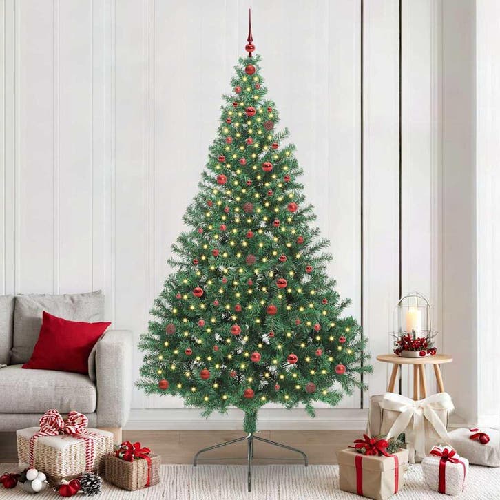 vidaXL Kunststof Voorverlichte Kerstboom met 300 LED Groen, Divers, Noël, Envoi