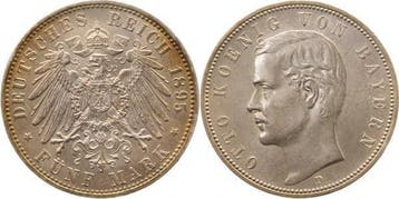 Duitsland 5 Mark Otto Koenig von Bayern 1895d prfr/stgl J..., Verzenden, België