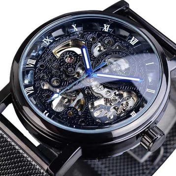 Gouden Kast Luxe Horloge voor Heren - Mesh Bandje, Verzenden