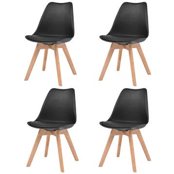 vidaXL Eetkamerstoelen 4 st kunststof zwart, Verzenden, Nieuw