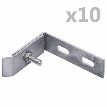 vidaXL Wand hoekverbinding 10 sets zilverkleurig, Tuin en Terras, Verzenden, Nieuw