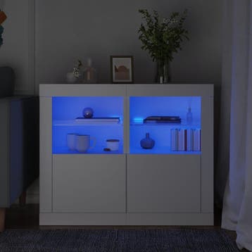 vidaXL Bijzetkastjes met LED-verlichting 2 st bewerkt hout, Verzenden