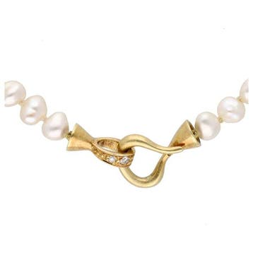 Collier - 14 carats Or jaune Perle - Collier de perles et