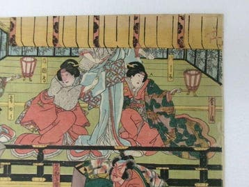 Edo period Toyokuni painting: Niki Danjo  / Ukiyo-e, Antiquités & Art