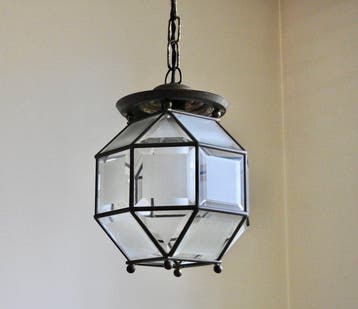 in de stijl van Adolf Loos - Lampe à suspendre - Verre,, Antiek en Kunst
