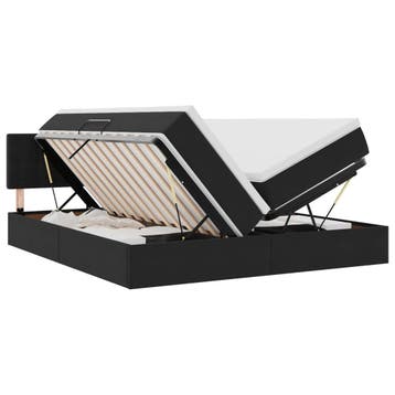 vidaXL Opbergbed 2 st Zwart 200 x 200 cm Velvet, Verzenden