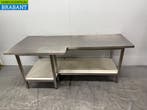 Table de travail en acier inoxydable avec étagère 217 x 91 x, Verzenden