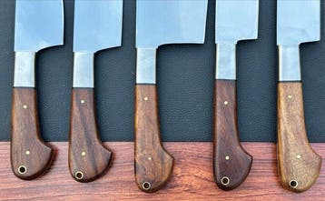 Forged Steel Chef’s Set - Premium Handle - Leather Bag -