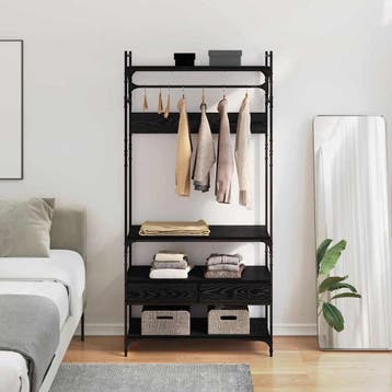 vidaXL Kledingkast Zwart eiken 89 x 39 x 184.5 cm Bewerkt, Verzenden