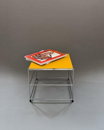 Table dappoint - Chrome, Acier - Table upcyclée fabriquée à