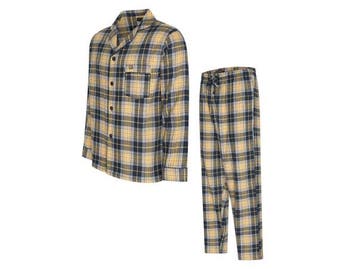 Veiling - Cappuccino Italia Alba Pyjama Geel Geruit - M, Kleding | Heren, Nieuw