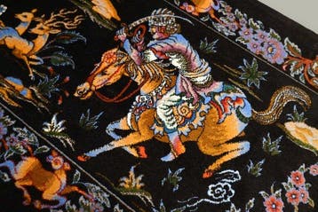 Scène de chasse en soie - sans prix de réserve - Tapis - 50, Nieuw
