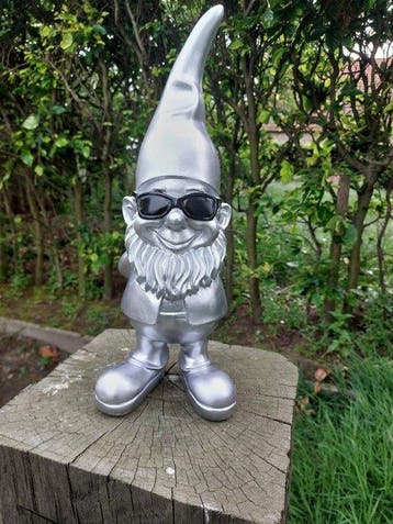 Statue, funny gnome with sunglasses - 41 cm - polyrésine