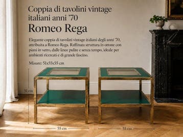 Romeo Rega, In the manner of - Middentafel (2) - Messing,, Huis en Inrichting, Nieuw