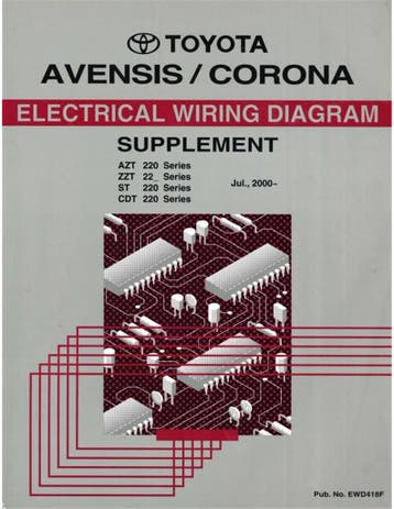 2000 TOYOTA AVENSIS | CORONA ELECTRISCHE SCHEMA