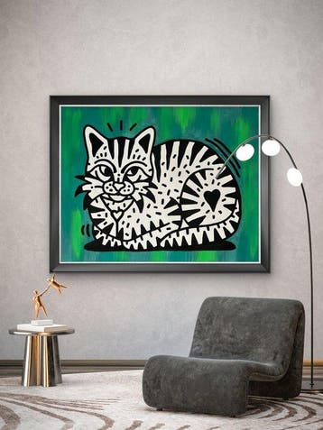 Nuno Barbedo (1983) - Sweet cat (XL Size Painting)