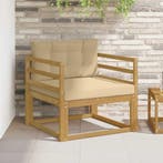 vidaXL Buiten Midden Sofa Polyester Wit, Huis en Inrichting, Zetels | Voetbanken en poefs, Verzenden, Nieuw