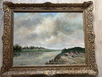 George Kockx (XX) - Rivier met landschap