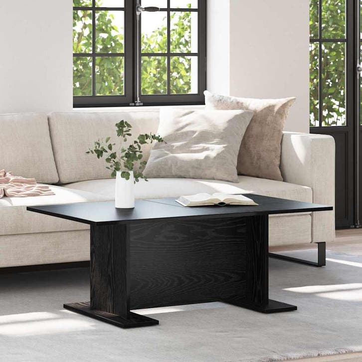 vidaXL Salontafel Zwart eiken 103.5 x 60 x 40 cm Bewerkt, Maison & Meubles, Tables | Tables de salon, Envoi