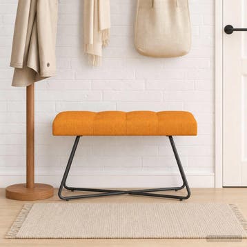 vidaXL Bank met knopen tufting Dongeel 80 x 40 x 46 cm Stof, Verzenden