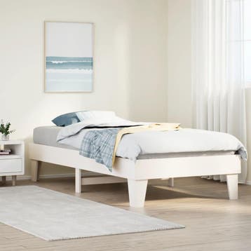 vidaXL Bedframe zonder matras massief grenenhout wit 140x200, Verzenden, Nieuw