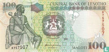 Lesotho 100 Maloti 1999 - 1999, Timbres & Monnaies, Billets de banque | Afrique, Verzenden, Los biljet