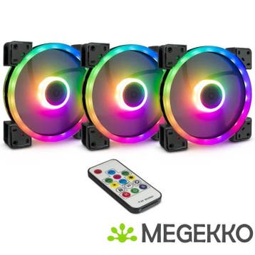 Inter-Tech Argus RGB-Fan RS-14 3pack 140MM ventilatoren, Verzenden, Nieuw