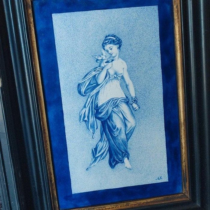 Maison Pichenot - Jules-Paul Loebnitz (1836–1895) - Panneau, Antiquités & Art, Antiquités | Verre & Cristal