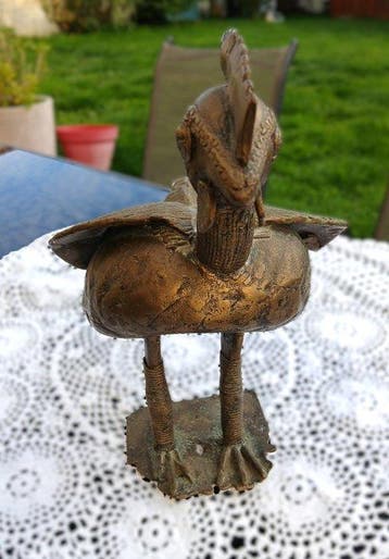 Bronzen statuette – Staande Okpa-haan, koninklijke kunst van, Antiek en Kunst