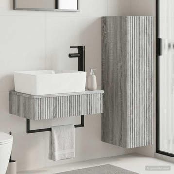 vidaXL Badkamermeubel Set 2 st Grijs Sonoma 33 x 34,5 x 100, Maison & Meubles, Tables | Coiffeuses, Verzenden