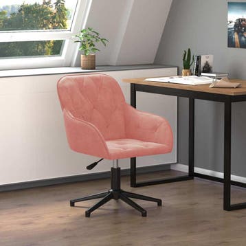 vidaXL Kantoorstoel draaibaar fluweel roze, Verzenden, Nieuw