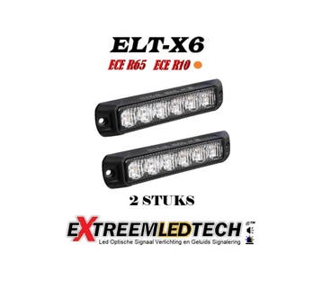 ELT-X6 LED Flitser 6 x 3 watt ECER65 Klasse 2 IP67 12/24V >, Ophalen of Verzenden