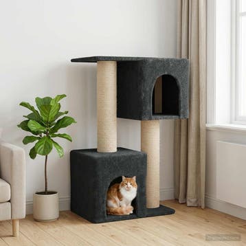 vidaXL Kattentoren met sisal krabpalen Donkergrijs 114 cm, Verzenden, Nieuw