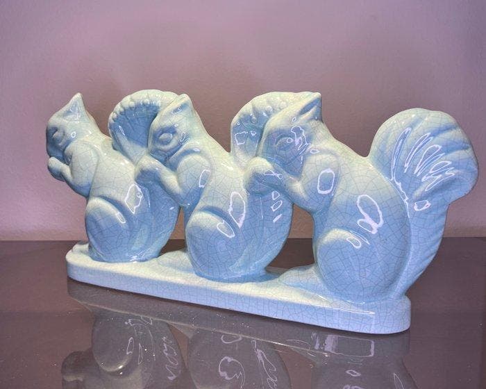 Fontinelle - sculptuur, Les écureuils - 18 cm - Creamware -, Antiek en Kunst, Kunst | Designobjecten