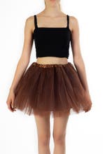 KIMU® Tutu Donkerbruin Tule Rokje XS S 140 146 152 158 164 D, Ophalen of Verzenden