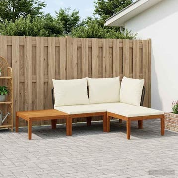 vidaXL 4 st Massief acaciahout & touw Naturel, Verzenden