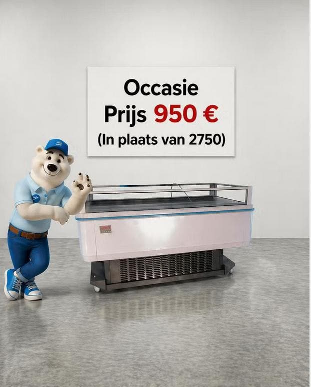 Koeleiland open 4 glaszijden horeca professioneel, Zakelijke goederen, Horeca | Keukenapparatuur, Gebruikt, Koelen en Vriezen