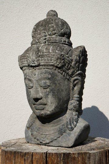 Testa di Dewi Sri | Scultura Balinese in Polvere di Pietra