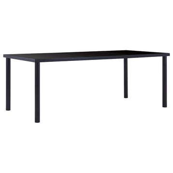 vidaXL Eettafel 200x100x75 cm gehard glas zwart, Verzenden